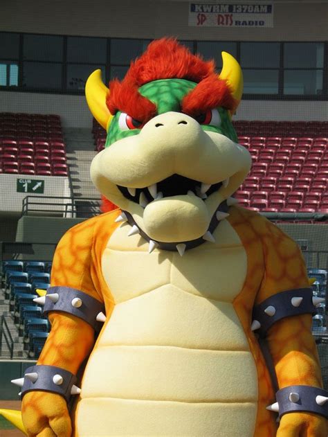 the mascot is dressed in an orange and yellow costume