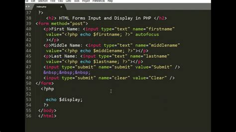 HTML Forms Input and Display in PHP - YouTube