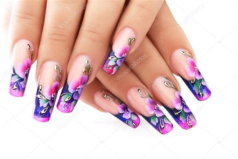 Floral design on nails. — Stock Photo © berezandr #67531037