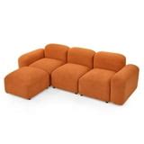 94.5" Convertible Modular Sectional Sofa, L-Shaped Minimalist Futon ...