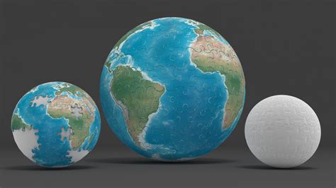 Earth globe puzzle 3D Model