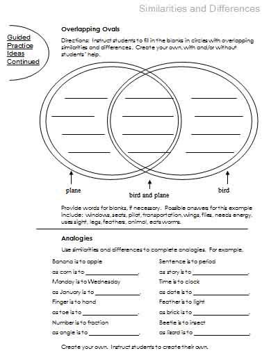 Similarities And Differences Worksheets For Kindergarten