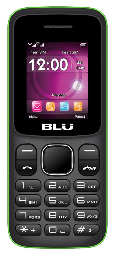 BLU Z4 Z190 Unlocked GSM Feature Phone w/ Built-in Flashlight - Green ...