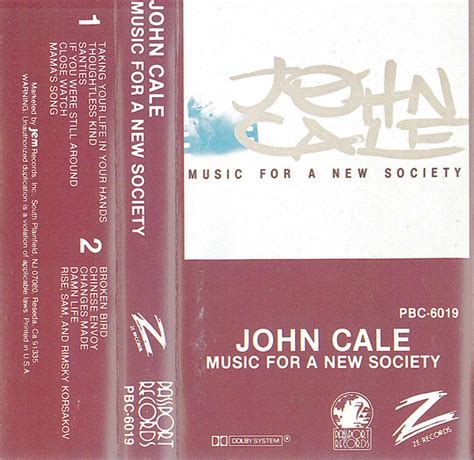 John Cale – Music For A New Society (1982, White, Cassette) - Discogs