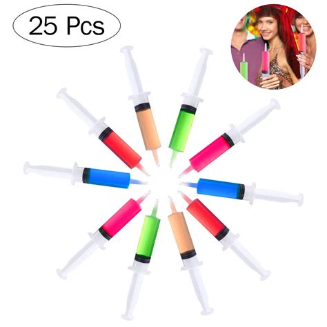 25PCS Jello Shot Syringes With Caps Reusable Perfect For Halloween ...