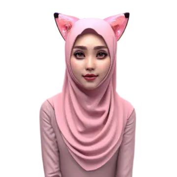 Hijab Girl With Cute Cat Ears Ai Generated, Ai Generated, Girl, Cute ...