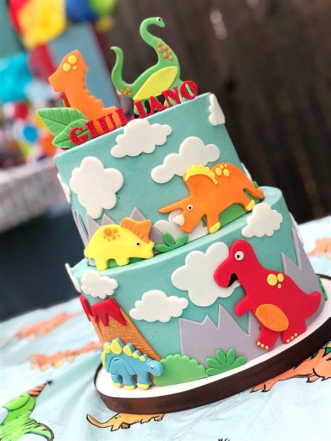 dinosaur-cake-birthday-boy #firstcake | Boys 1st birthday cake ...