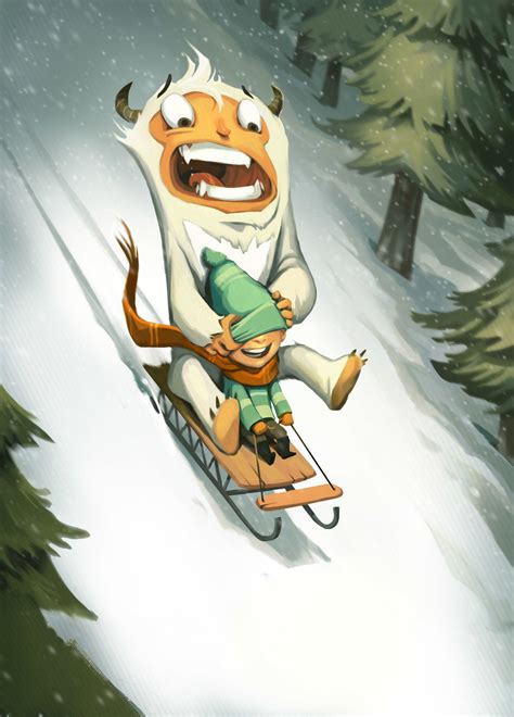 Yeti Sledding, Andrew Bosley | Character art, Character design, Drawing ...