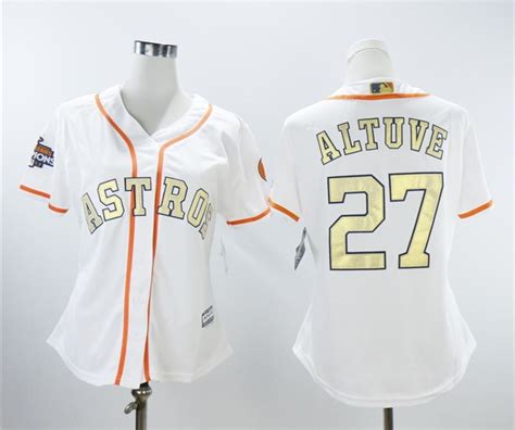 Houston Astros #27 Jose Altuve White Women 2018 Gold Program Cool Base ...