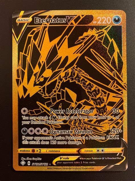 Carte Pokémon ETERNATHOS-V Secrète Rare Gold - SV121/SV122 - PV220 - Version anglaise