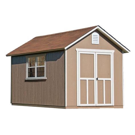 Handy Home Products Meridian 8 ft. x 12 ft. Wood Storage Shed with Floor-19350-7 - The Home Depot