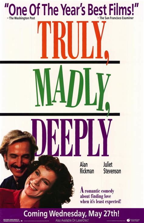 Truly, Madly, Deeply Movie Posters From Movie Poster Shop