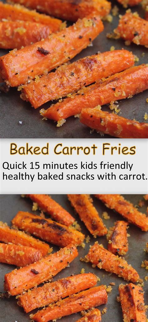 Baked Carrot Fries | Recipe | Healthy baked snacks, Healthy snacks easy ...