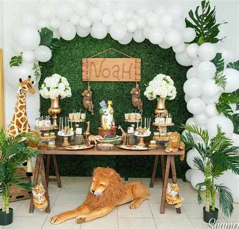 Rustic jungle safari Babyshower 🐯🦁🦒🍃 . . The most requested theme of this summer 🍃🎉 Thanks to ...