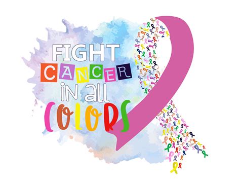 Fight Cancer in all colors clipart instant download | Etsy