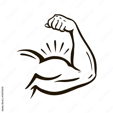 Power hand, muscular arm, bicep. Gym, wrestling, powerlifting ...