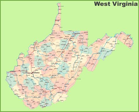 West Virginia State Road Map Glossy Poster Picture Photo | Etsy