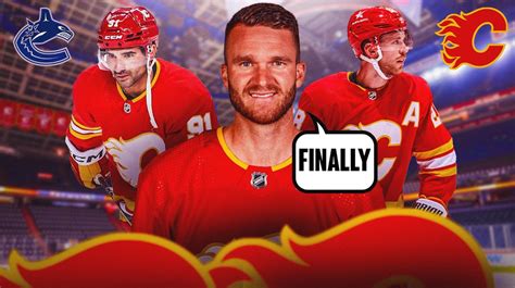 Flames' Jonathan Huberdeau reacts to snapping 11-game goalless drought