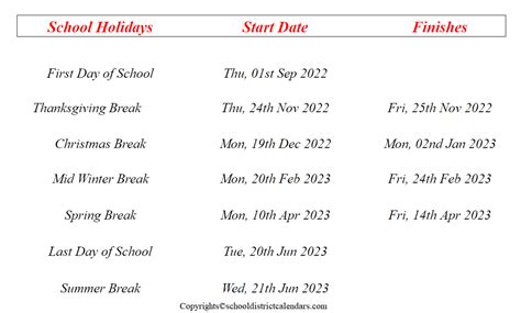 Bellevue School District Calendar 2022-2023 With Holidays