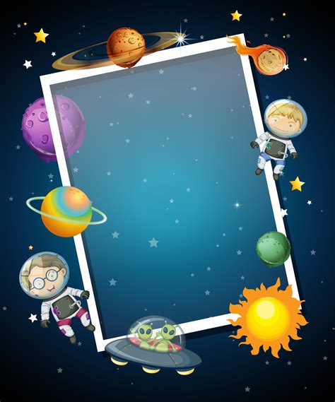 Space themed border with blue background 433794 Vector Art at Vecteezy