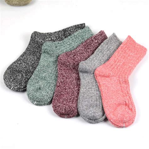 Fancyleo - Fancyleo 5 Pairs Women Wool Cashmere Thick Warm Soft Solid ...