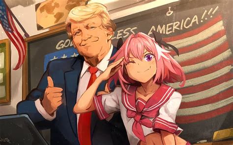 Free download | HD wallpaper: anime girls, Donald Trump, Fate series, Fate/Apocrypha, humor ...