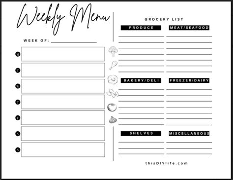 2 Stylish & Free Printable Meal Planner With Grocery List PDFs ~ Save Money & Cut Stress | This ...