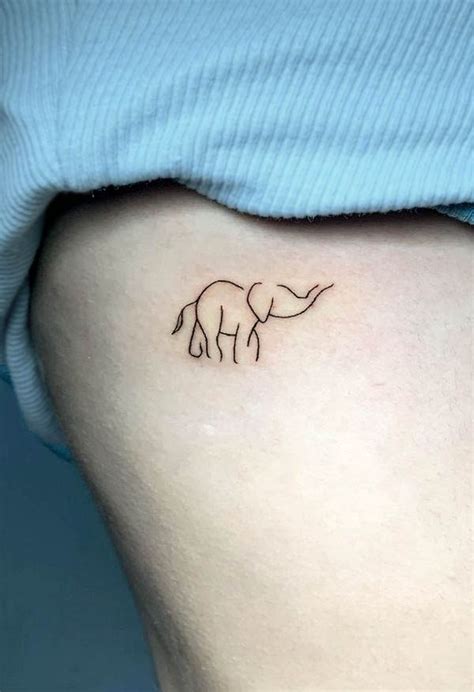 Elephant Outline Tattoo