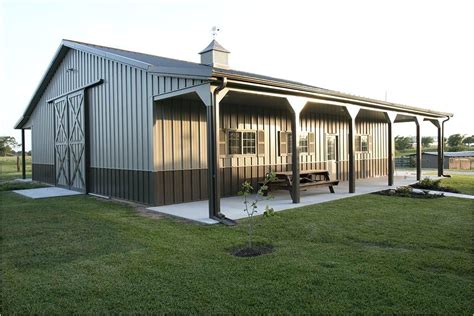 Image result for pole barn with lean to | Pole barn house plans, Metal ...