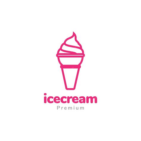 Premium Vector | Line vanilla ice cream cone logo design vector graphic ...