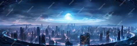 Premium AI Image | Futuristic city at night