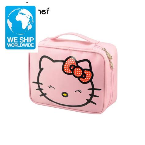 Hello Kitty Cosmetic Bag Cute Waterproof Travel Makeup Organizer Case Beautician | Makeup bag ...