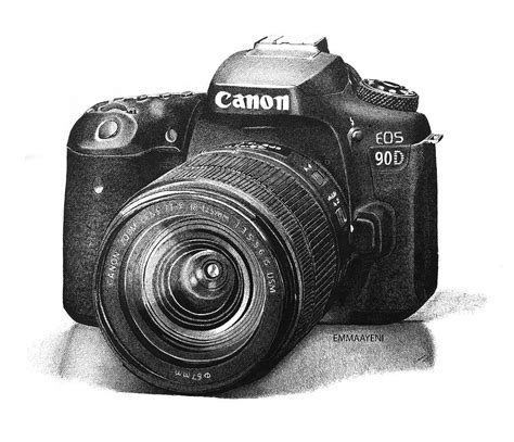 Canon Eos 90d Drawing Drawing by Emmanuel Ayeni - Fine Art America