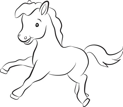 Black and White Clipart Horse 4641872 Vector Art at Vecteezy