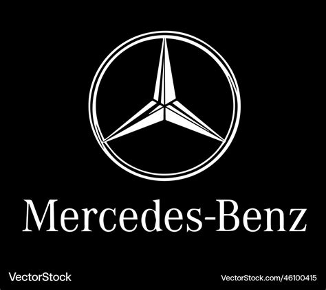 Mercedes benz brand logo symbol white with name Vector Image