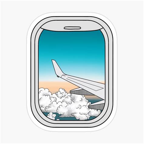 Airplane Window Sticker by Jamie Maher | Preppy stickers, Cute laptop stickers, Tumblr stickers