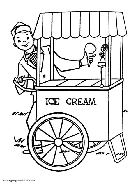 The ice cream man coloring page || COLORING-PAGES-PRINTABLE.COM