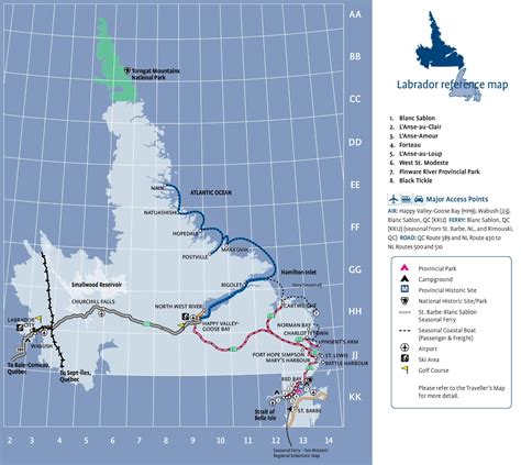 Labrador tourist map - Ontheworldmap.com