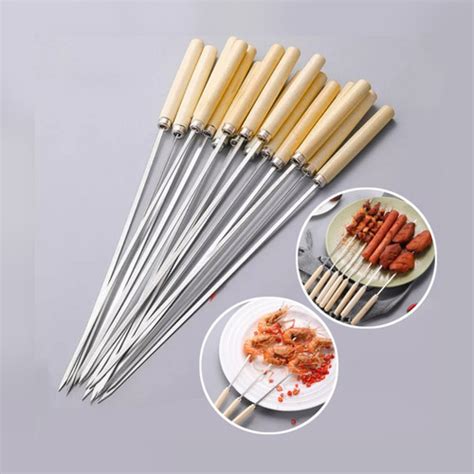 Jual Alat Tusuk Sate Daging Kambing Barbeque Besi Stainless Steel Reusable - tusuk rata - Kota ...