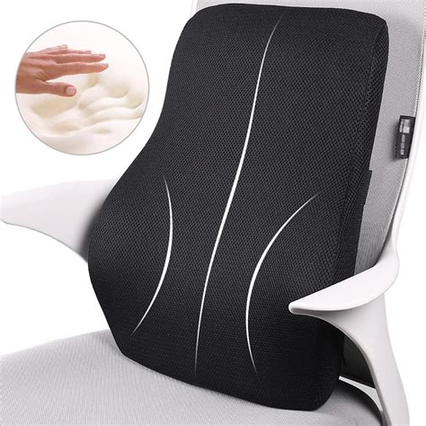 Memory Foam Lumbar Support Back Cushion Ergonomic Lumbar Pillow Relieves Sciatica Pain 3D ...