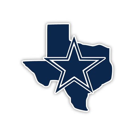 Dallas Cowboys – State with Star – Full Color Vinyl Sticker – Custom ...