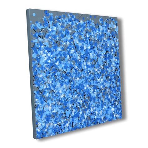 Spring Blossom Blue - floral painting on canvas