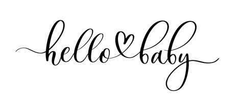 Hello baby - hand drawn calligraphy inscription. 6591896 Vector Art at Vecteezy