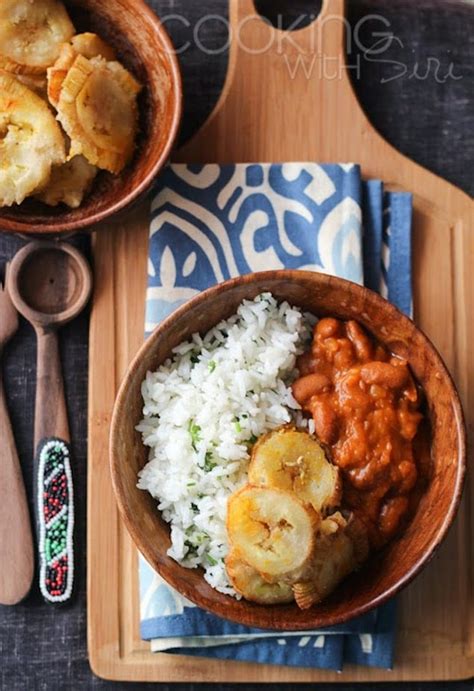 Puerto Rican Fried Plantains with Beans and Rice