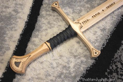 Anduril, Aragorn's Sword LOTR-Inspired Wooden Isildur Replica Blade ...