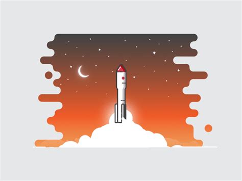 Rocket launch (animated version) by Andrew Kliatskyi on Dribbble