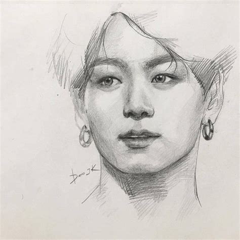 Bts Drawing Jungkook Portrait Drawing Bts Drawings Drawings | The Best ...