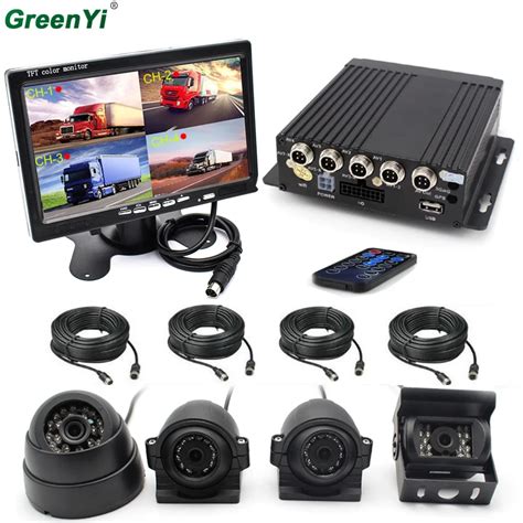 Sony CCD Car Camera Bus Truck Black Box Security Surveillance System 4CH 720P Mobile AHD DVR ...