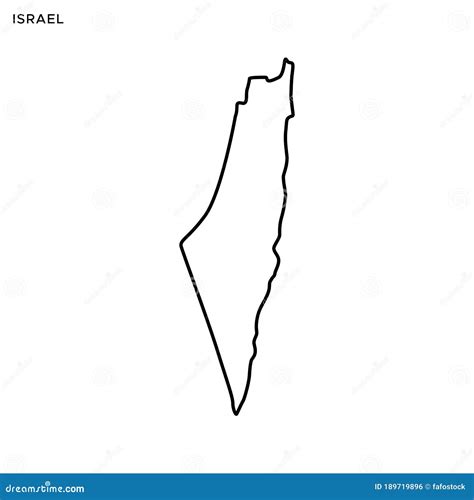 Israel Vector Map Isolated On White Background. High-Detailed Black ...