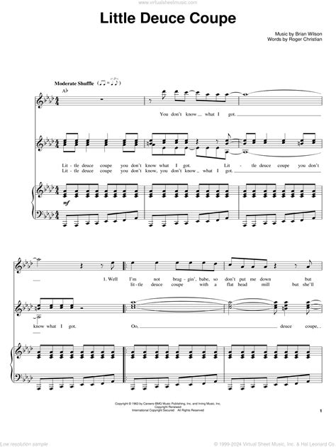 Little Deuce Coupe sheet music for voice and piano (PDF)